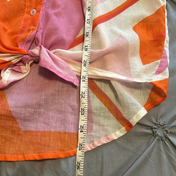 CHARLIE B sleeveless voile printed top in punch size XS - Picture 7 of 9